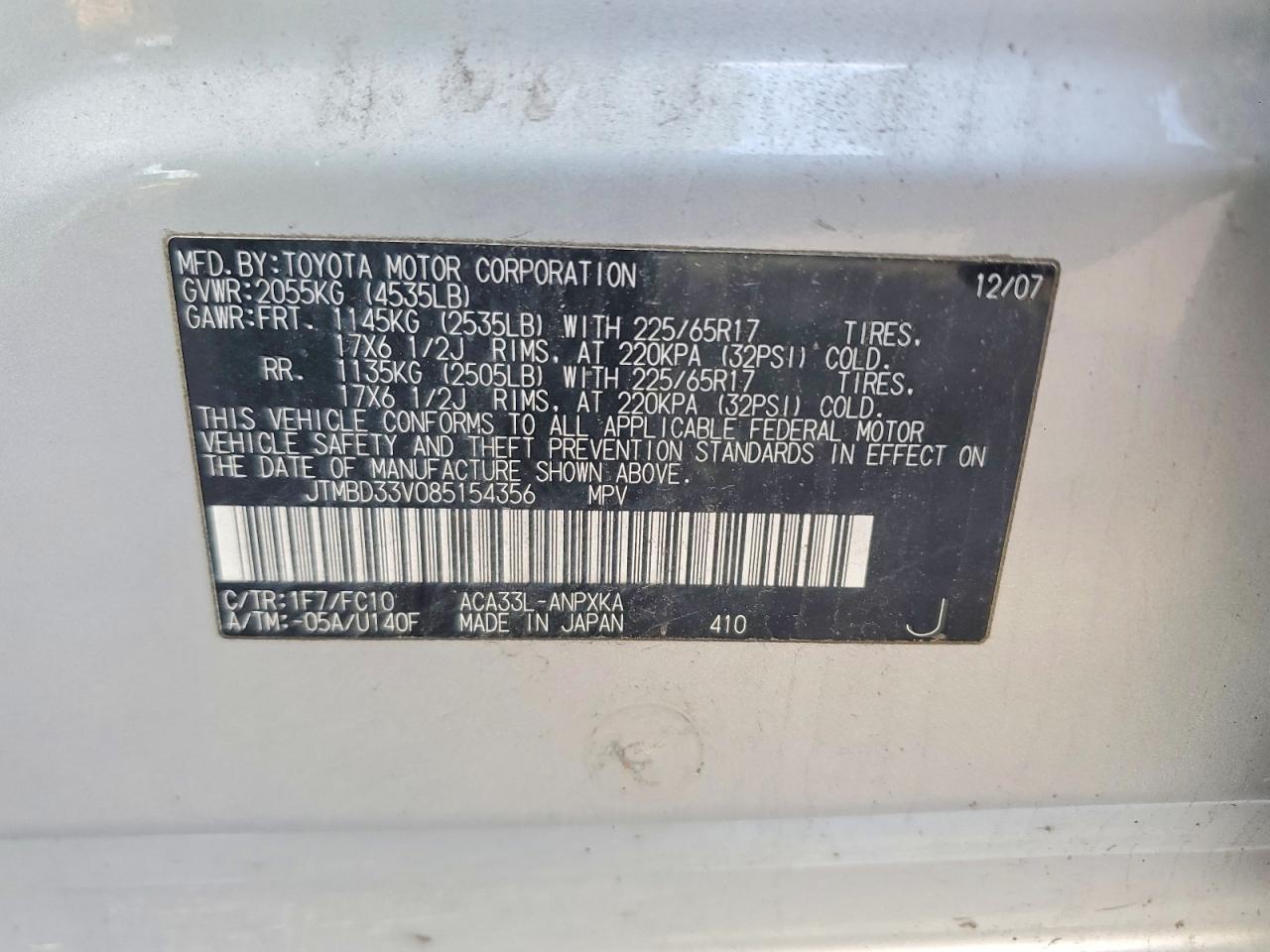 2008 TOYOTA RAV4