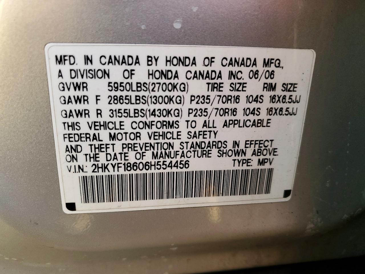 2006 HONDA PILOT