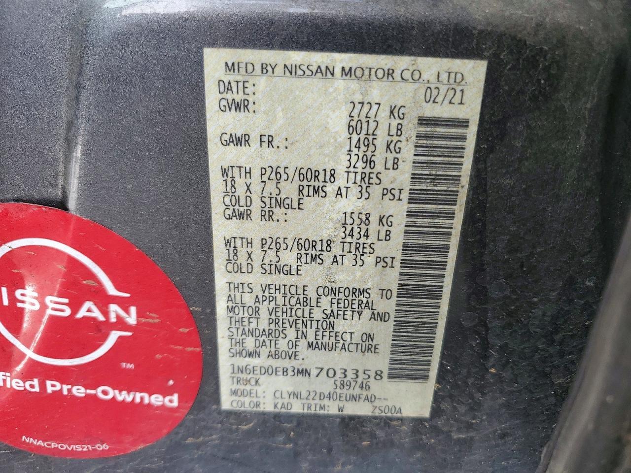 2021 NISSAN Frontier