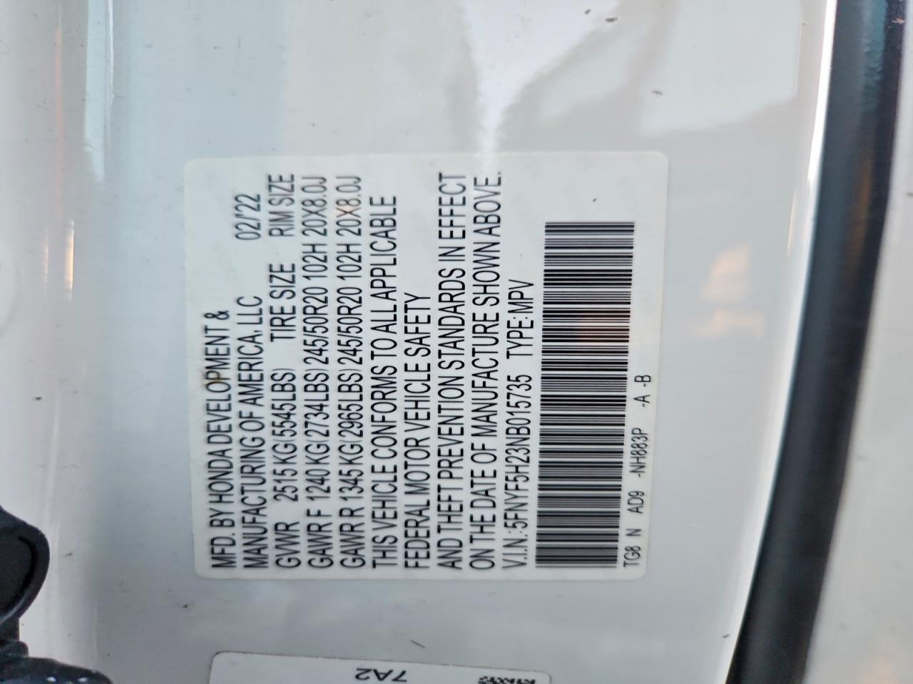 2022 HONDA PILOT