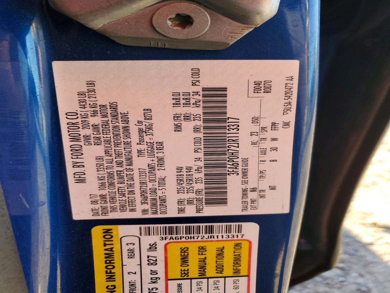 2018 FORD FUSION