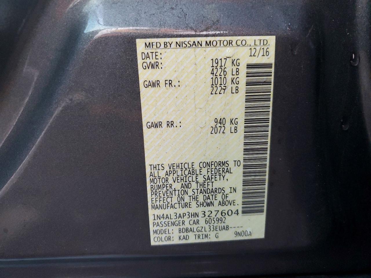 2017 NISSAN ALTIMA