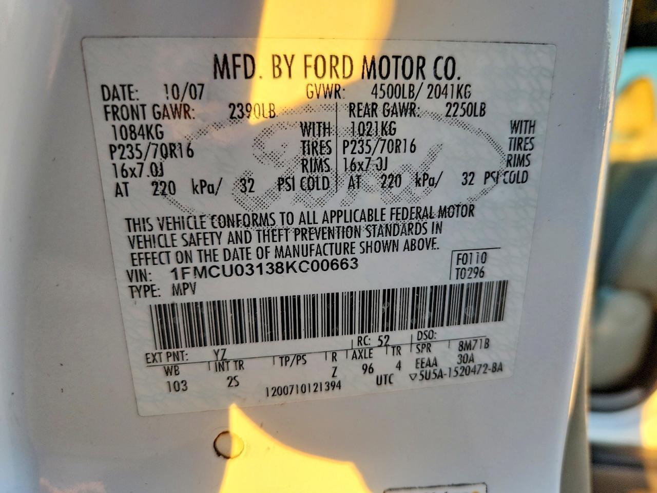 2008 FORD ESCAPE