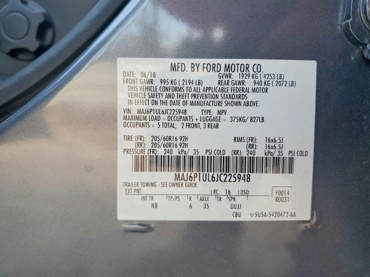 2018 FORD EcoSport
