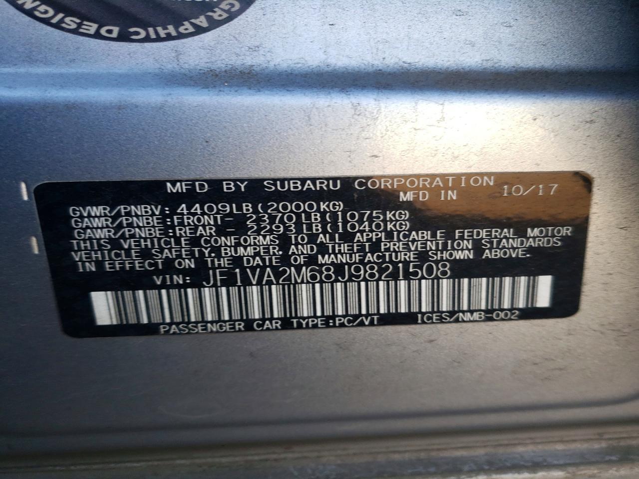 2018 SUBARU WRX