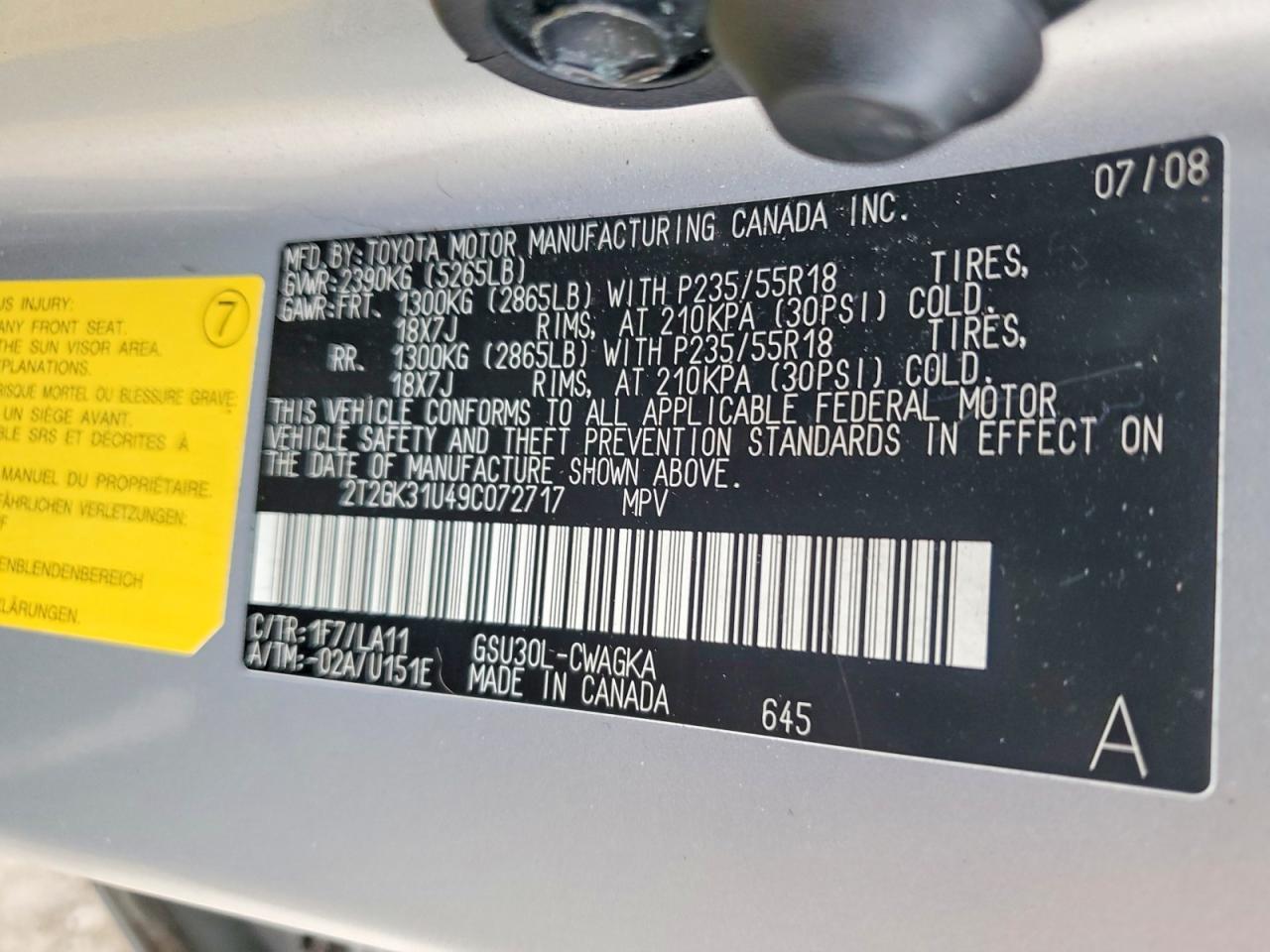 2009 LEXUS RX 350