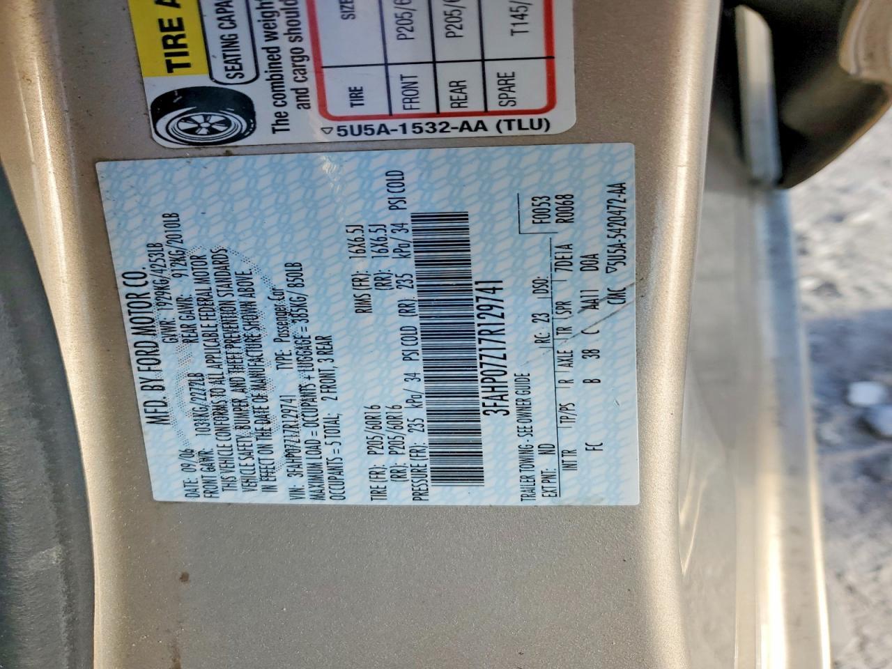 2007 FORD FUSION
