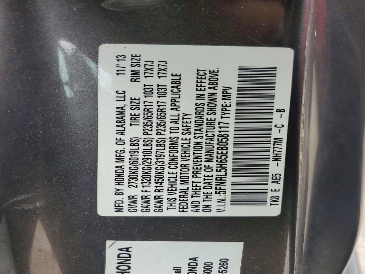 2014 HONDA ODYSSEY