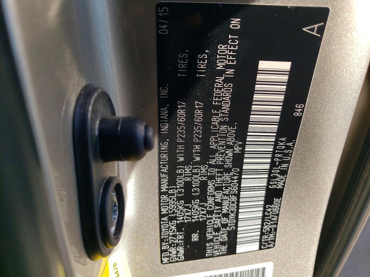 2015 TOYOTA SIENNA