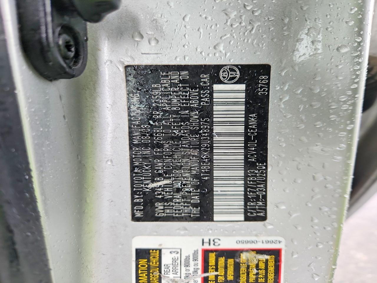 2009 TOYOTA CAMRY