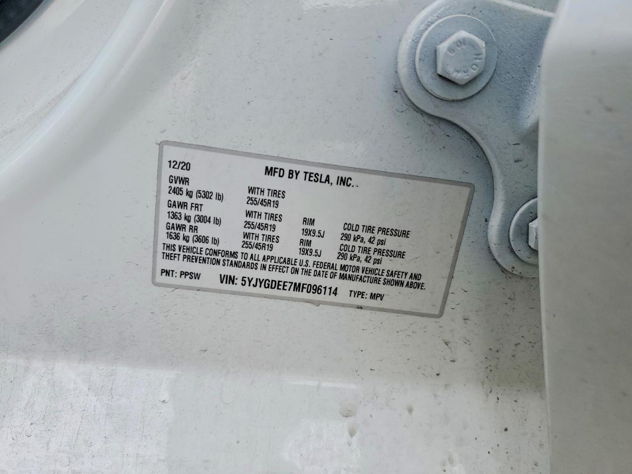 2021 TESLA MODEL Y