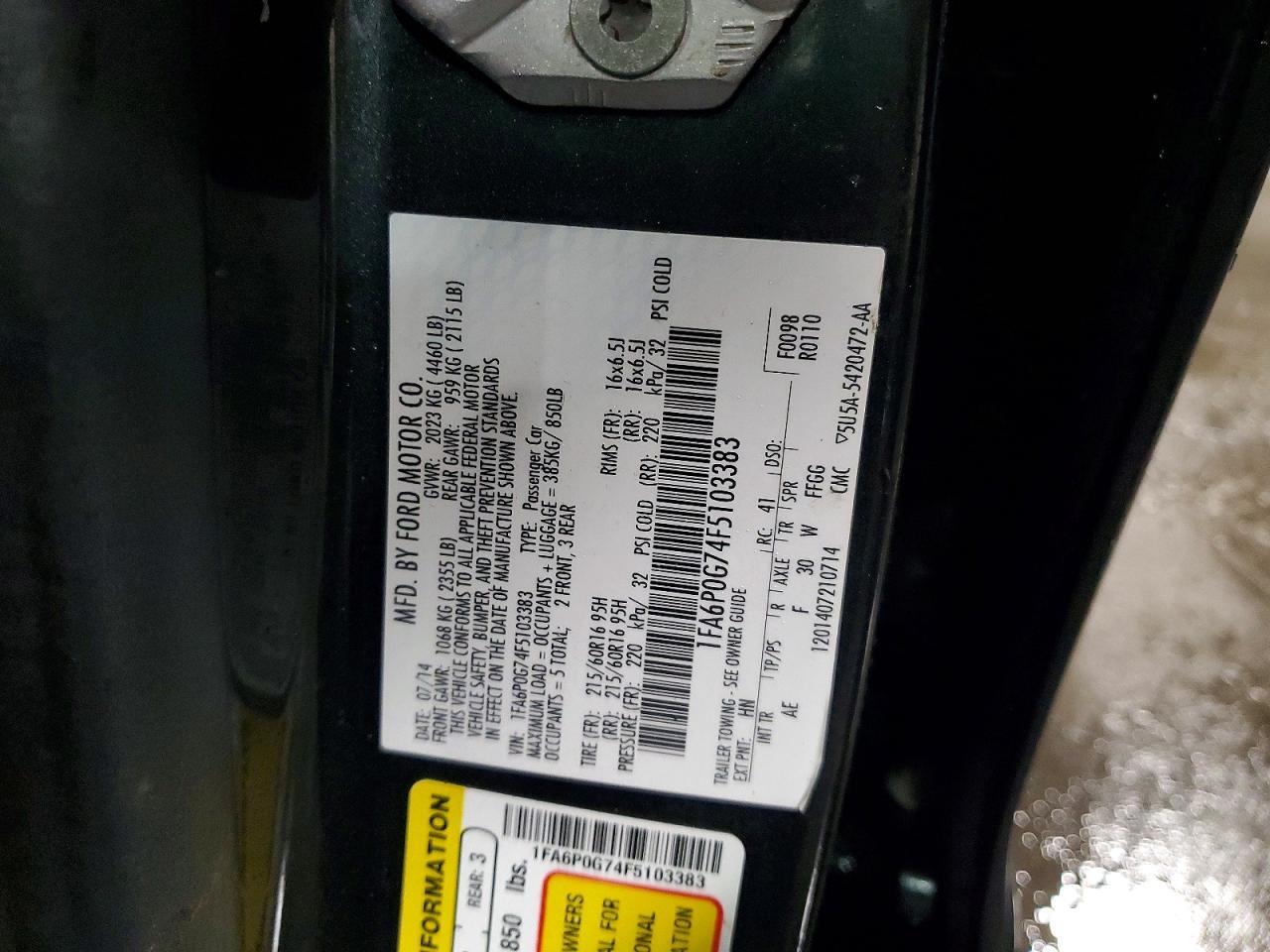 2015 FORD FUSION