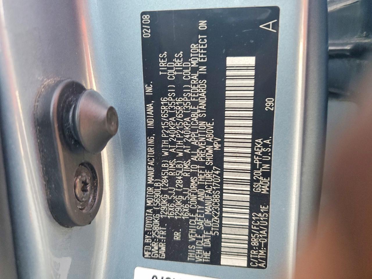 2008 TOYOTA SIENNA