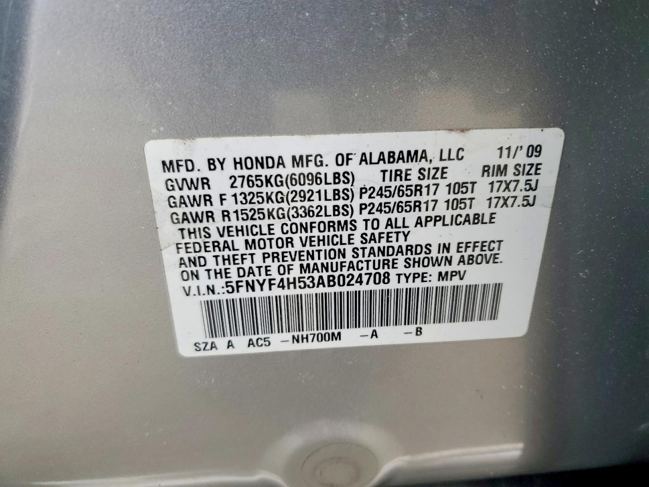 2010 HONDA PILOT