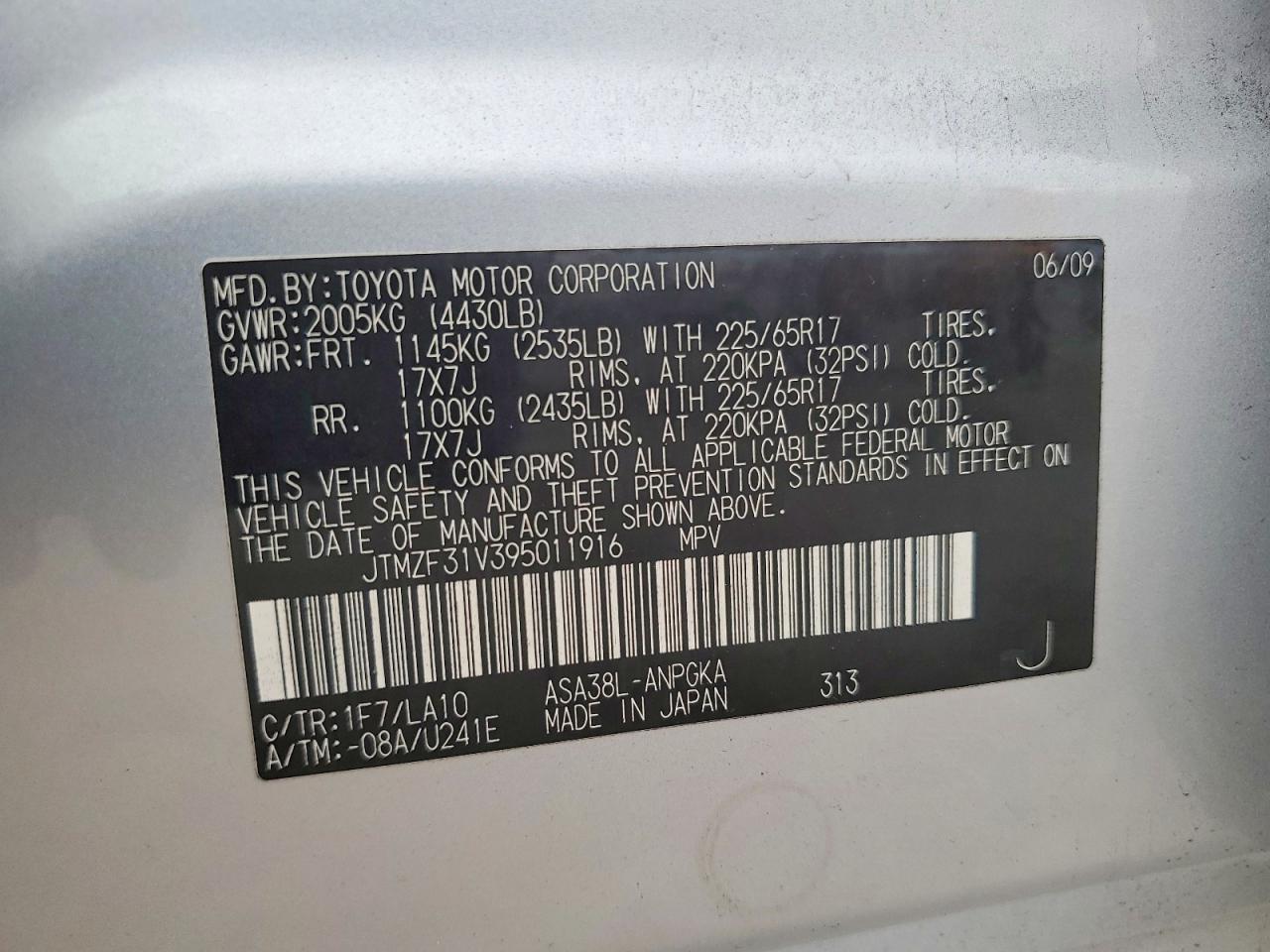 2009 TOYOTA RAV4