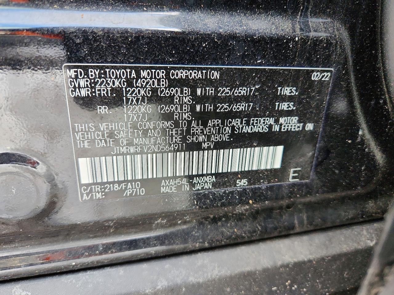 2022 TOYOTA RAV4
