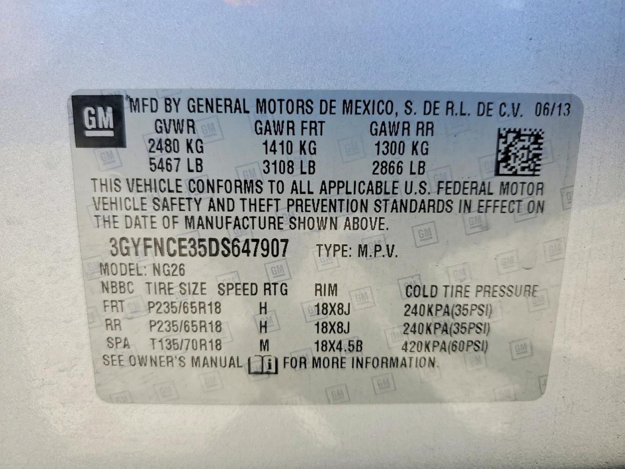 2013 CADILLAC SRX