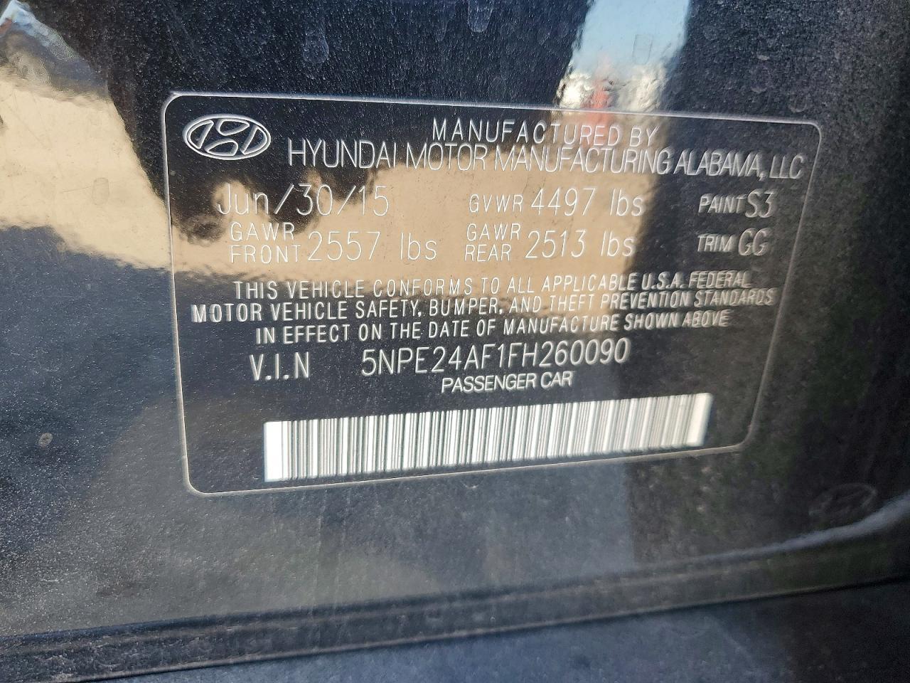 2015 HYUNDAI SONATA