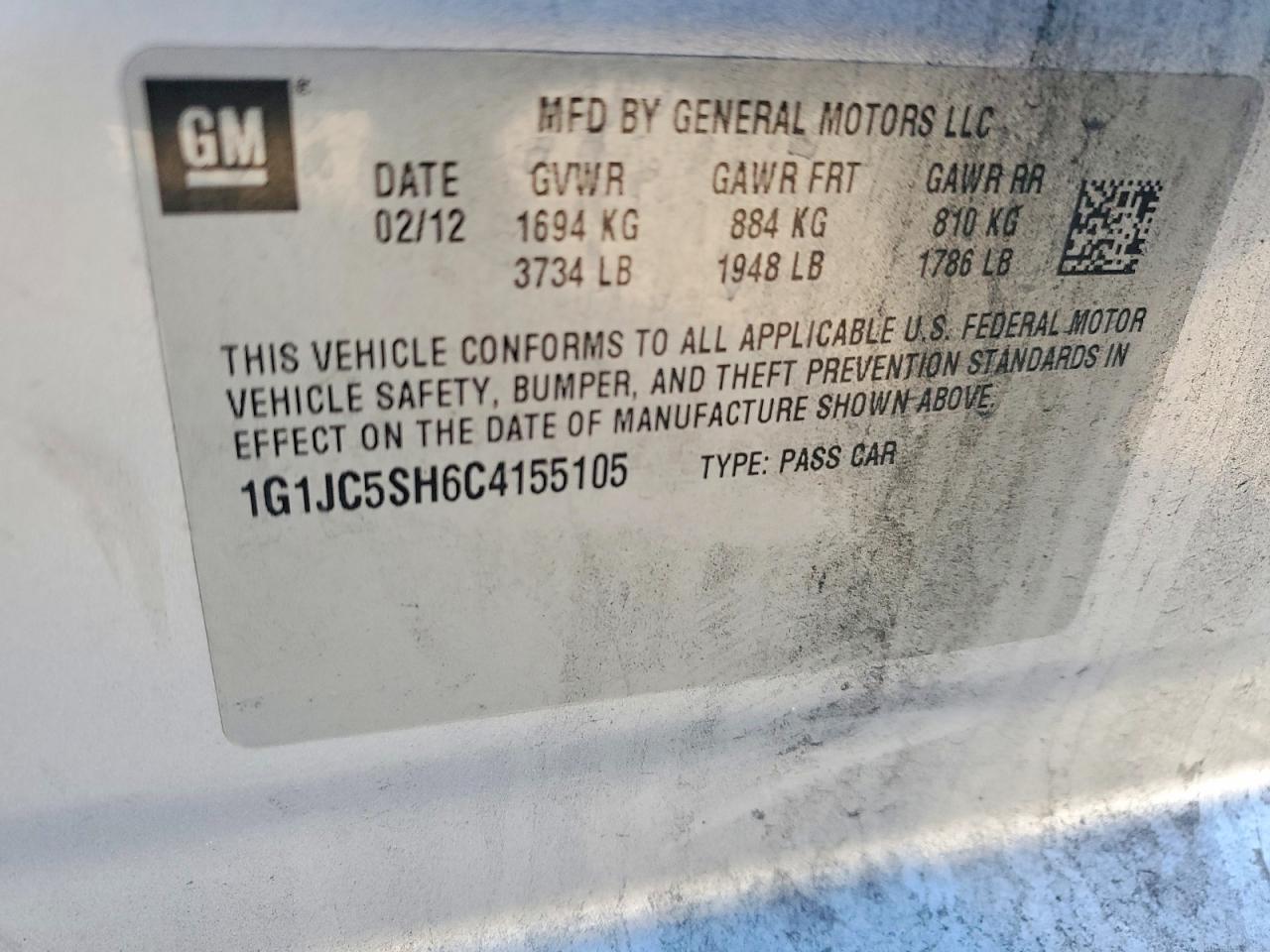 2012 CHEVROLET SONIC