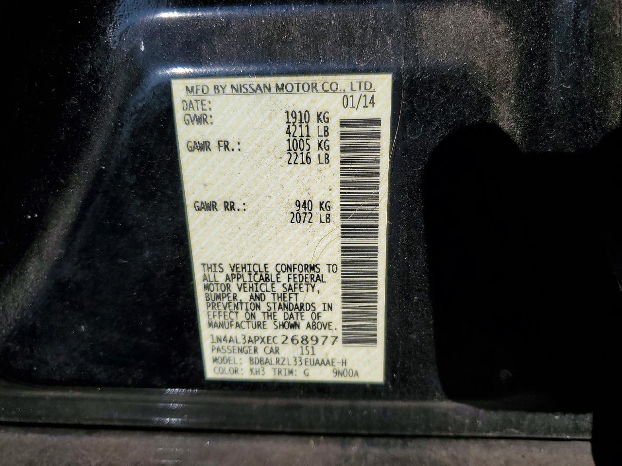 2014 NISSAN ALTIMA