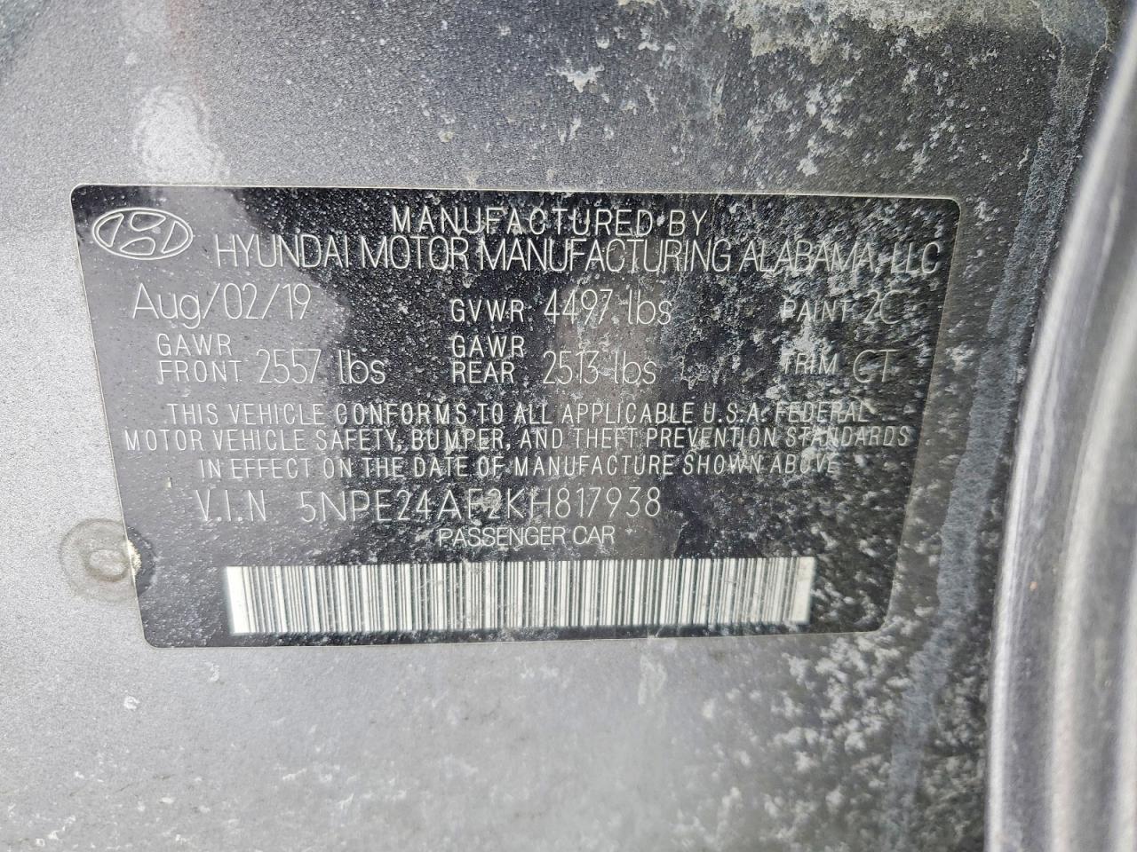 2019 HYUNDAI SONATA