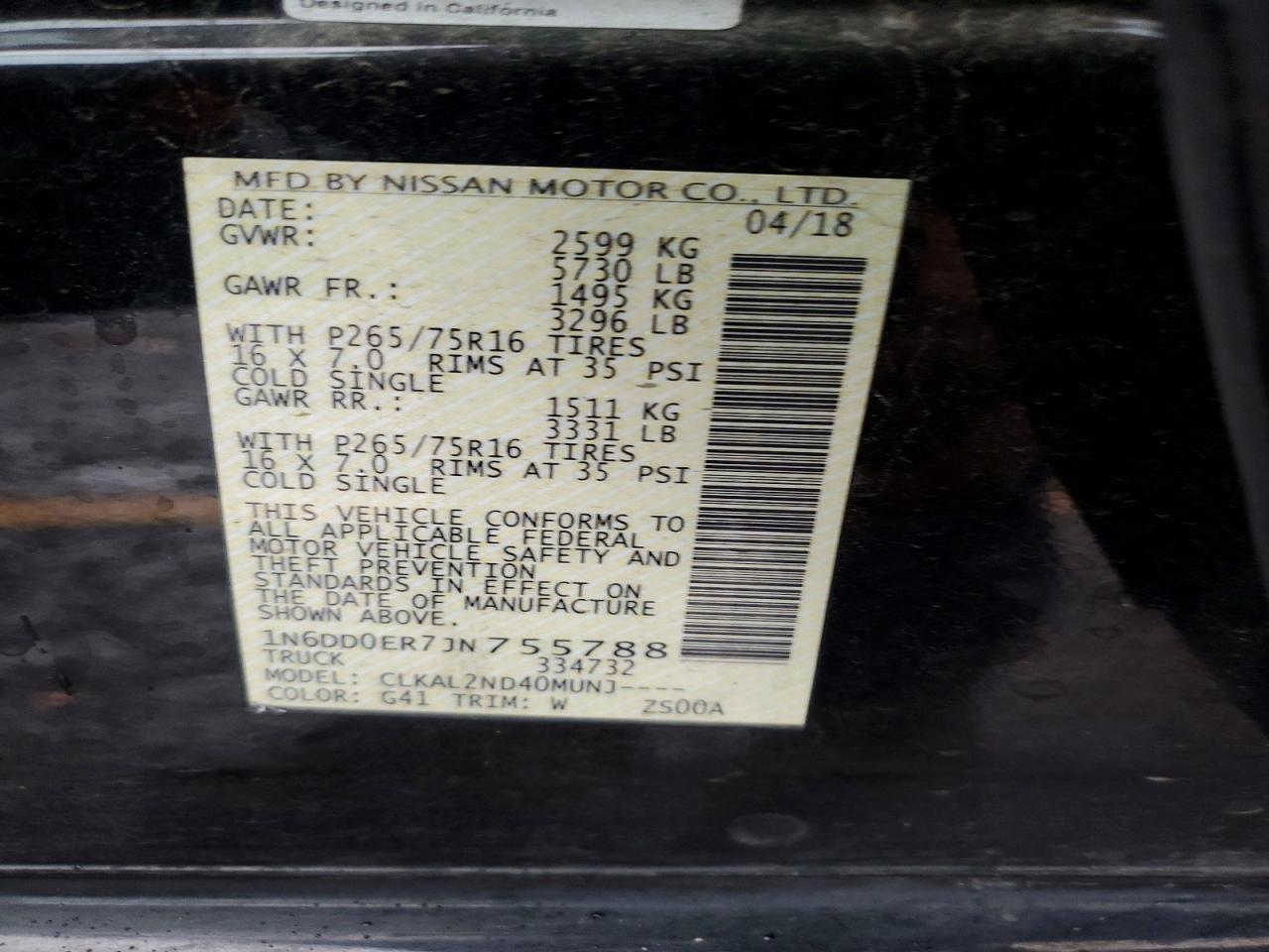 2018 NISSAN Frontier