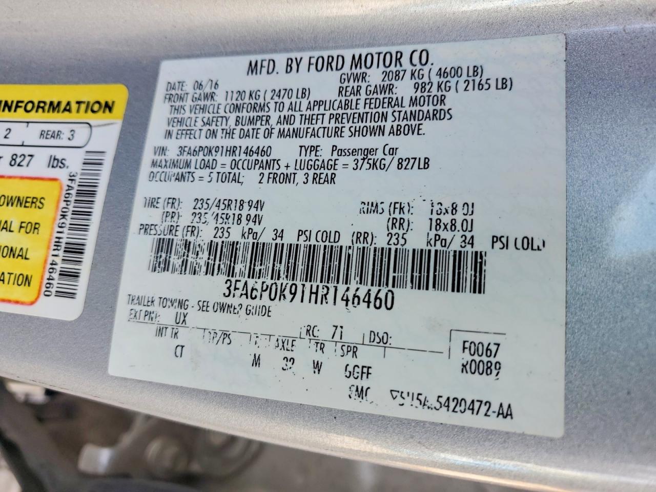 2017 FORD FUSION