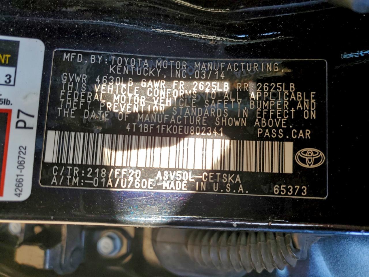 2014 TOYOTA CAMRY