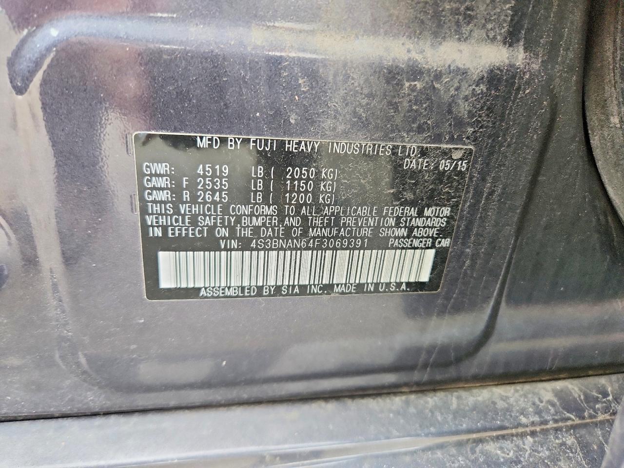 2015 SUBARU Legacy
