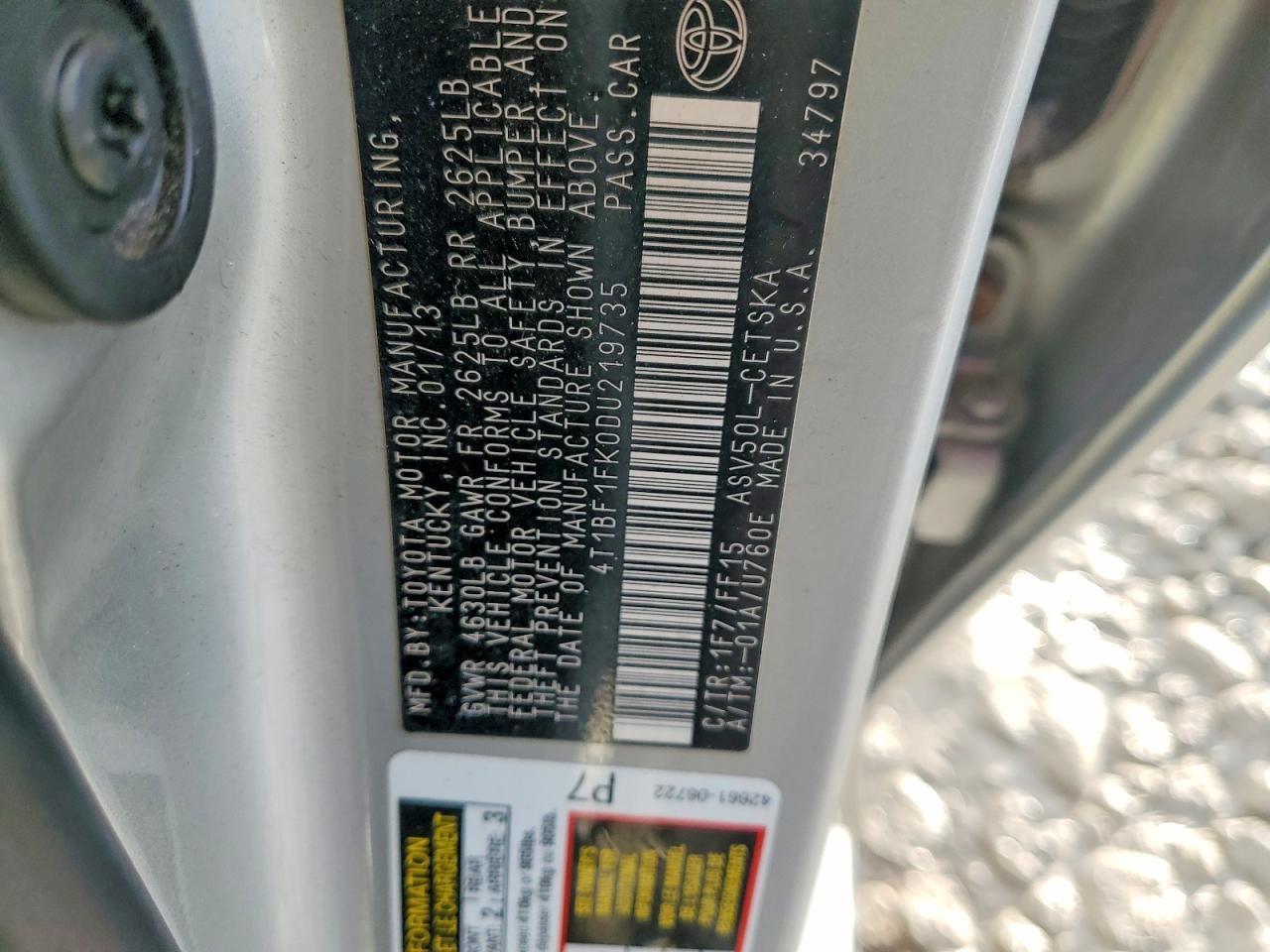 2013 TOYOTA CAMRY
