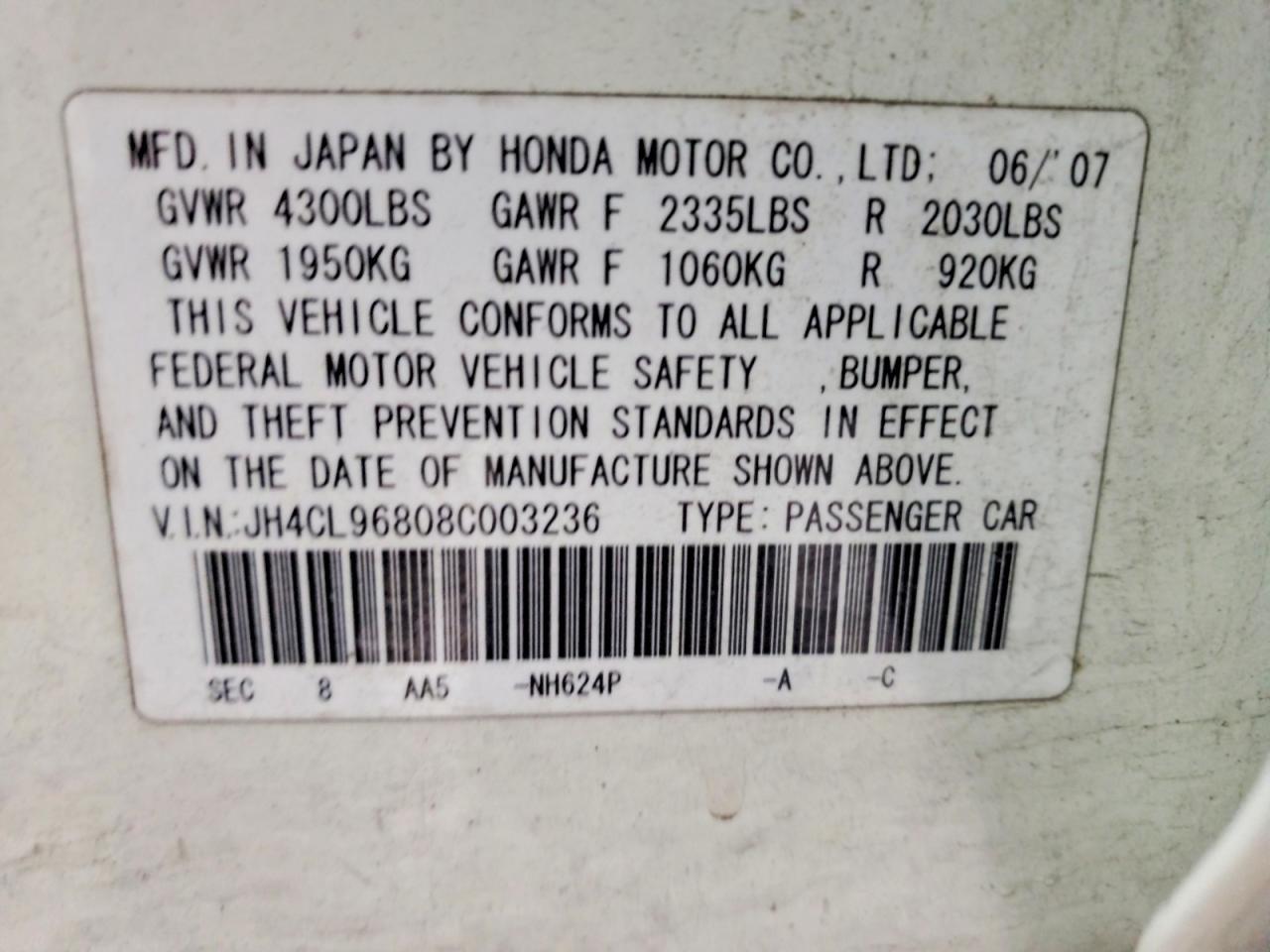 2008 ACURA TSX