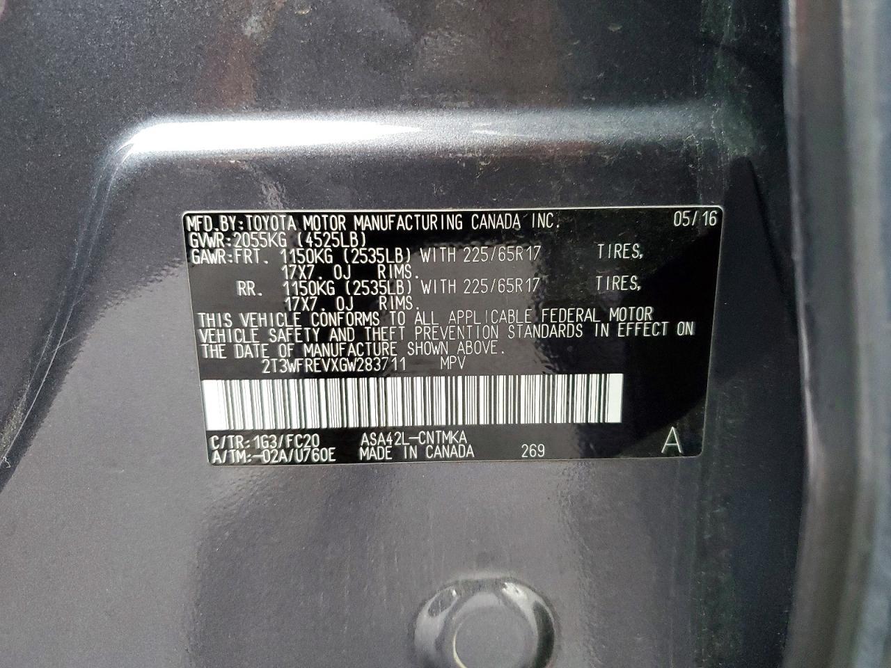 2016 TOYOTA RAV4