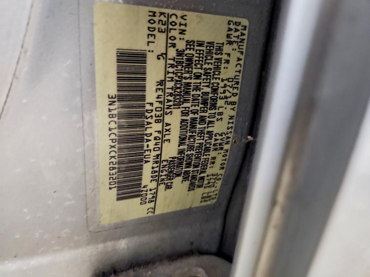 2012 NISSAN VERSA