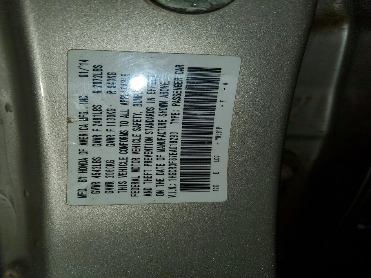 2014 HONDA ACCORD