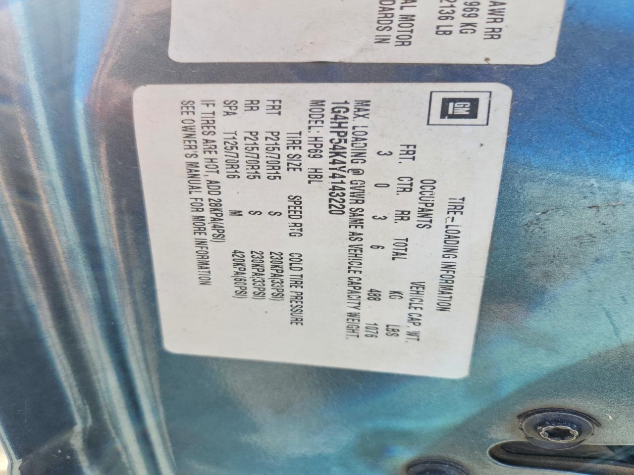 2000 BUICK Lesabre