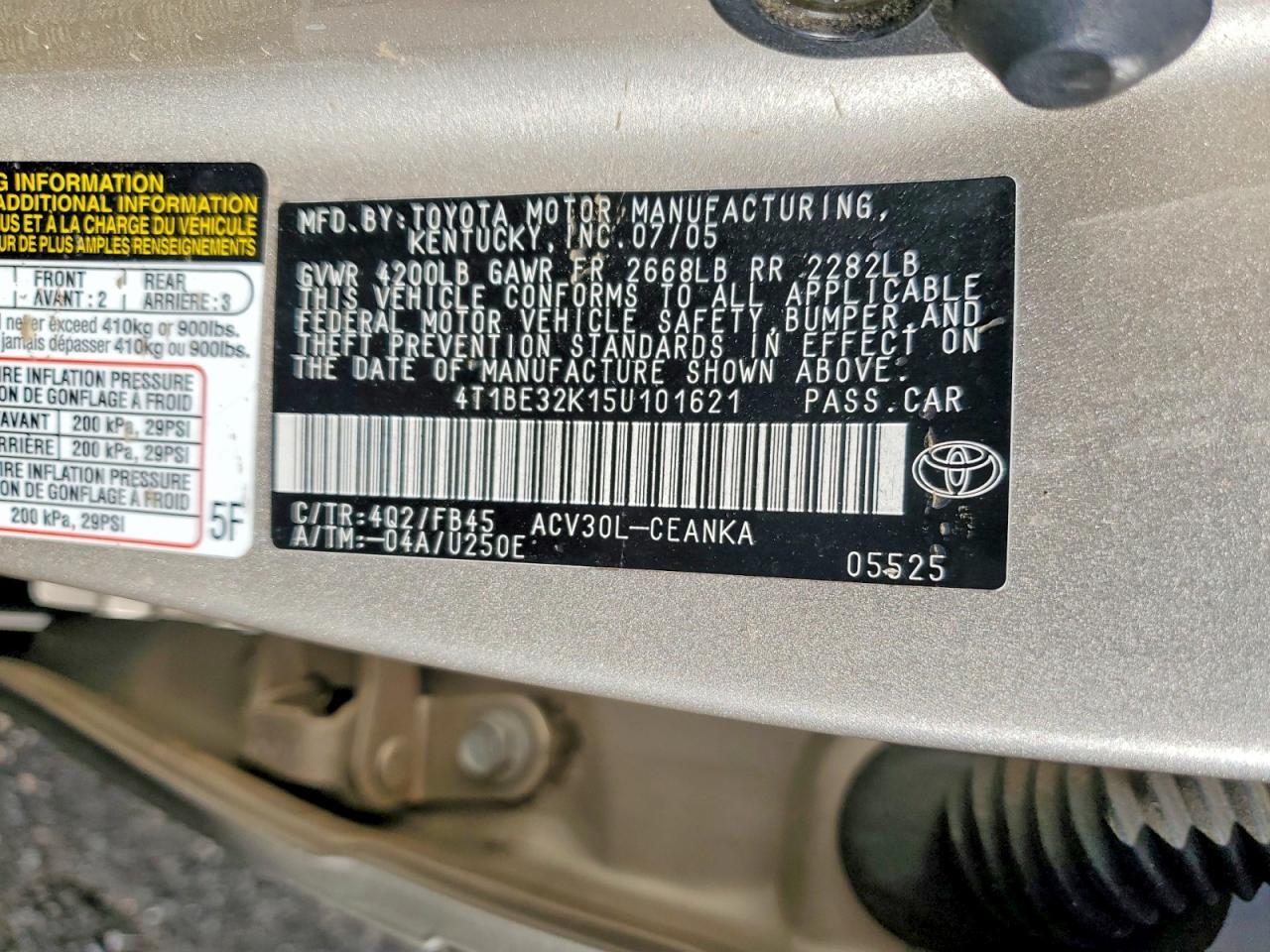 2005 TOYOTA CAMRY