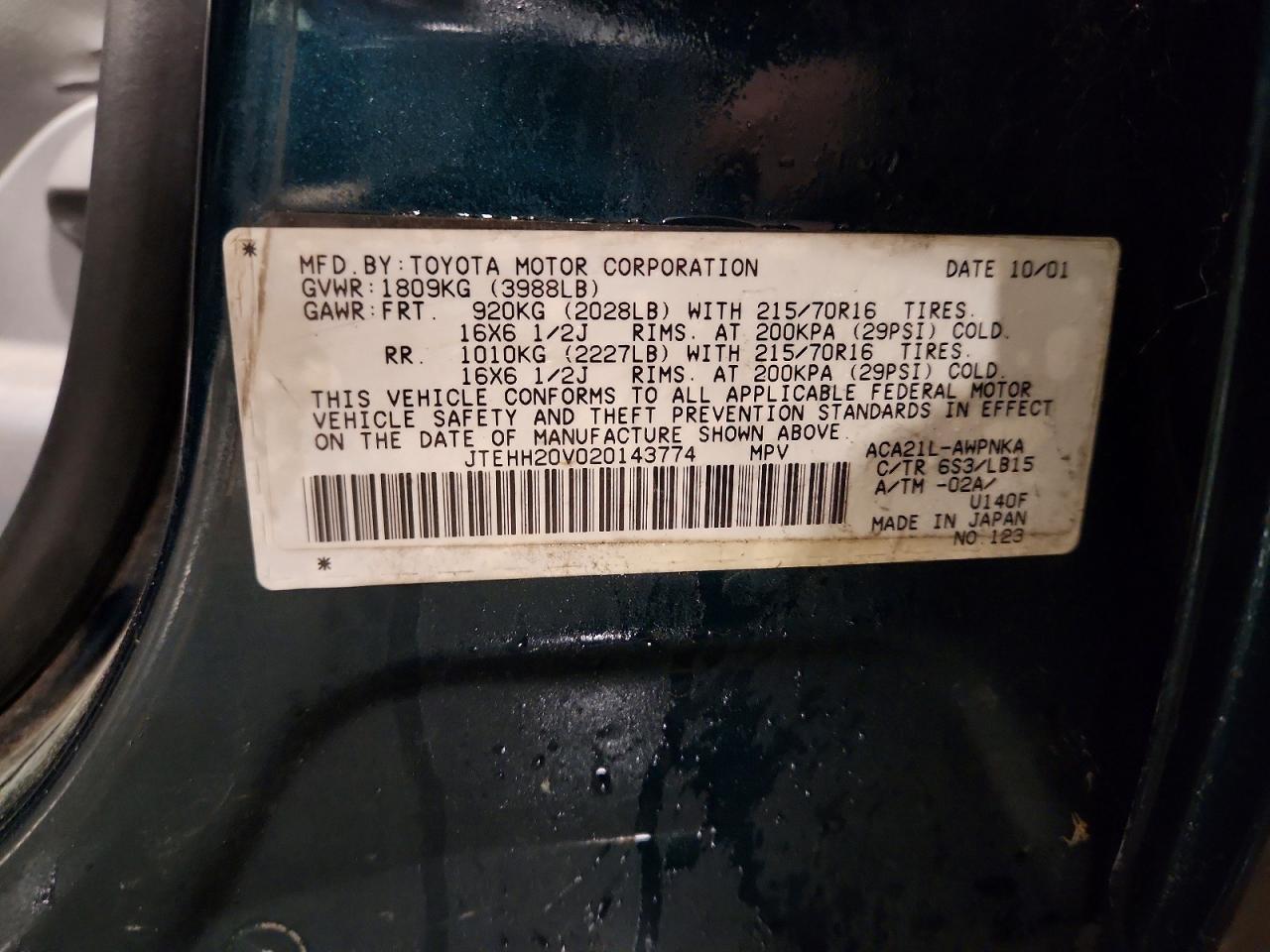 2002 TOYOTA RAV4