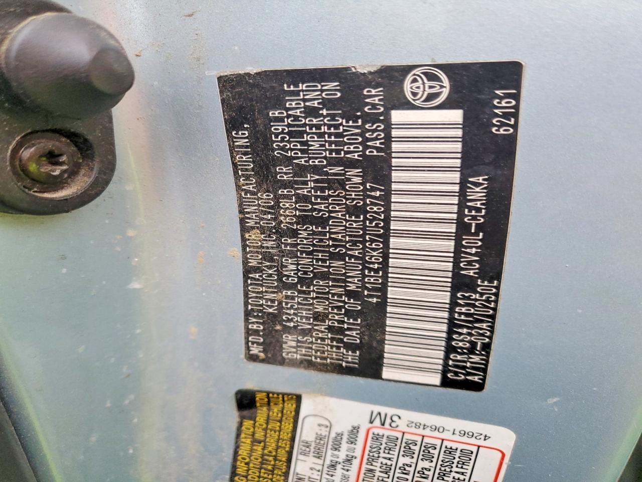 2007 TOYOTA CAMRY