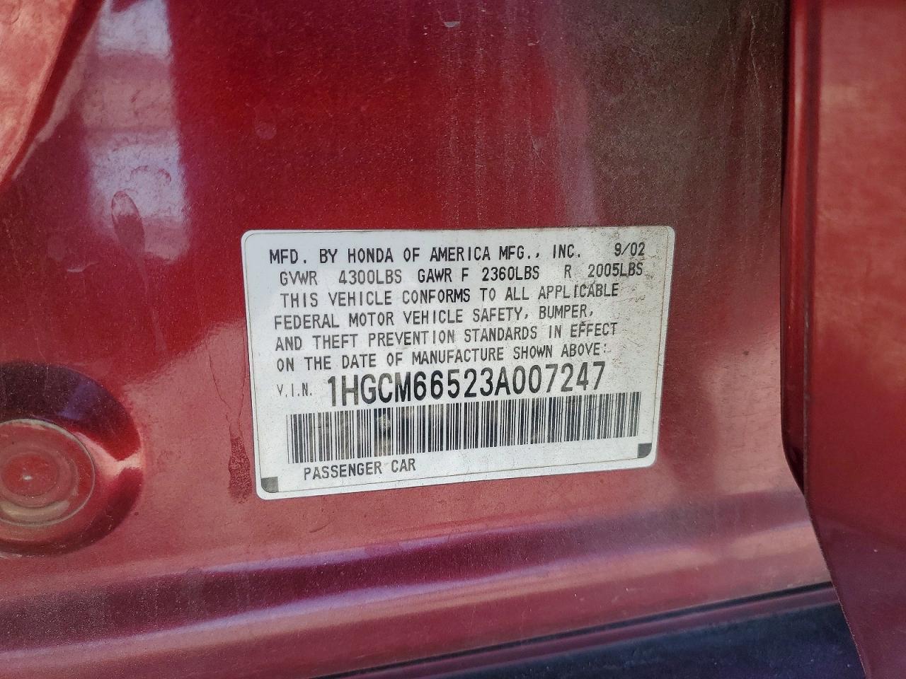 2003 HONDA ACCORD