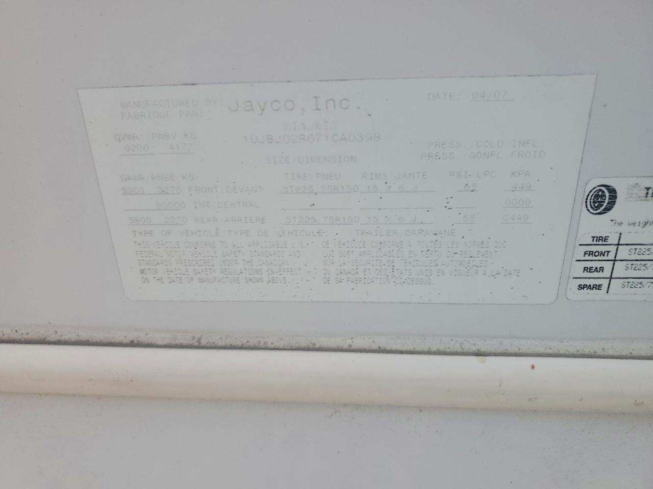 2007 JAYCO Trvl Trl