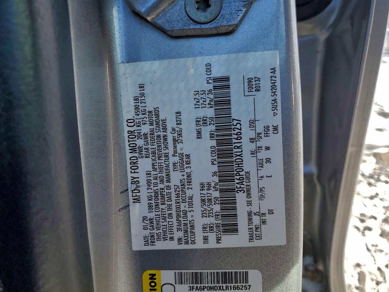 2020 FORD FUSION