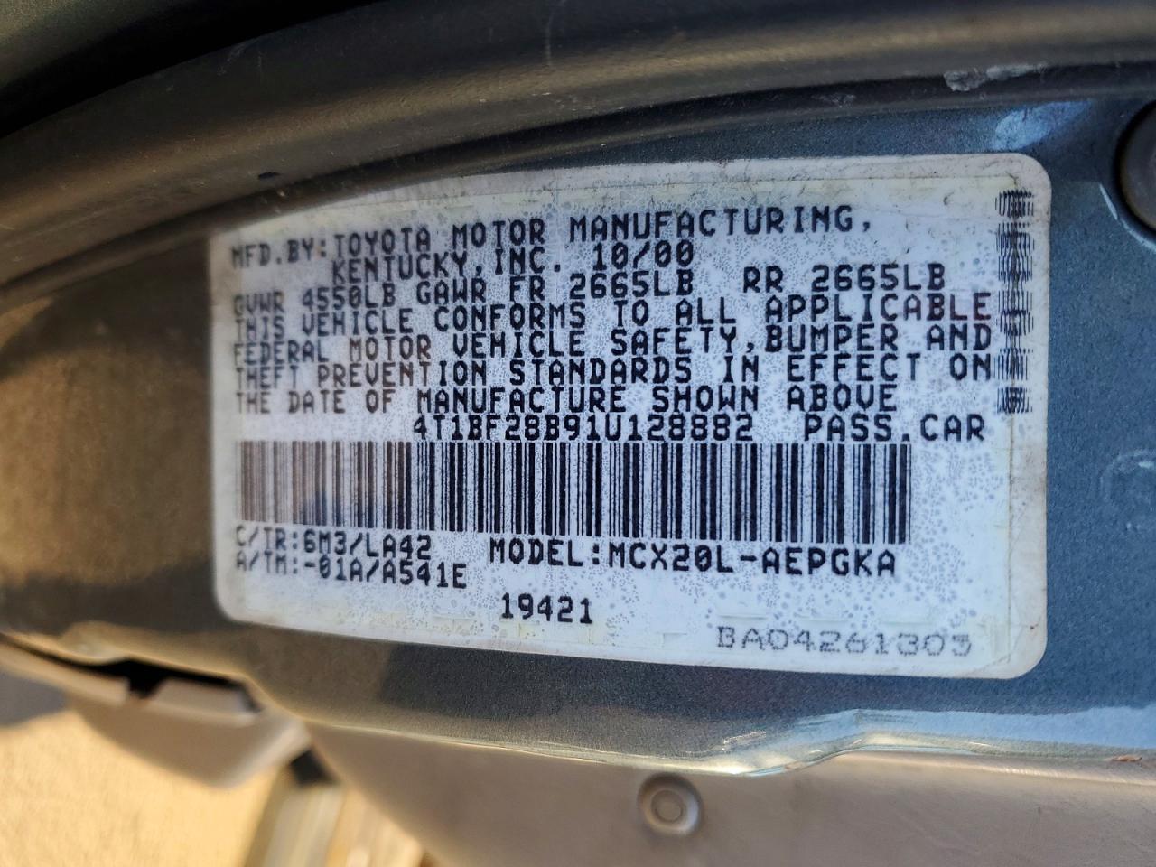 2001 TOYOTA Avalon