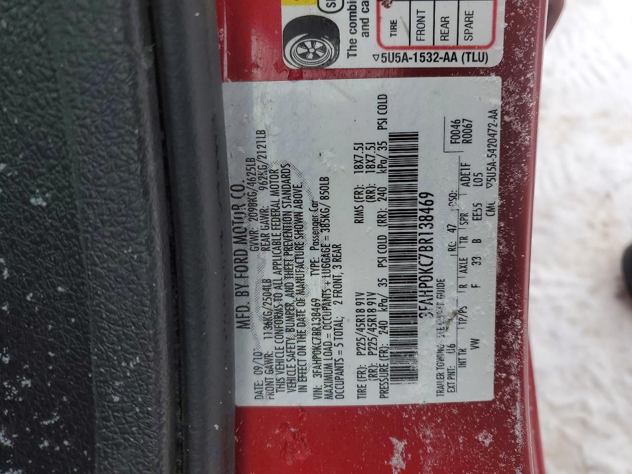 2011 FORD FUSION
