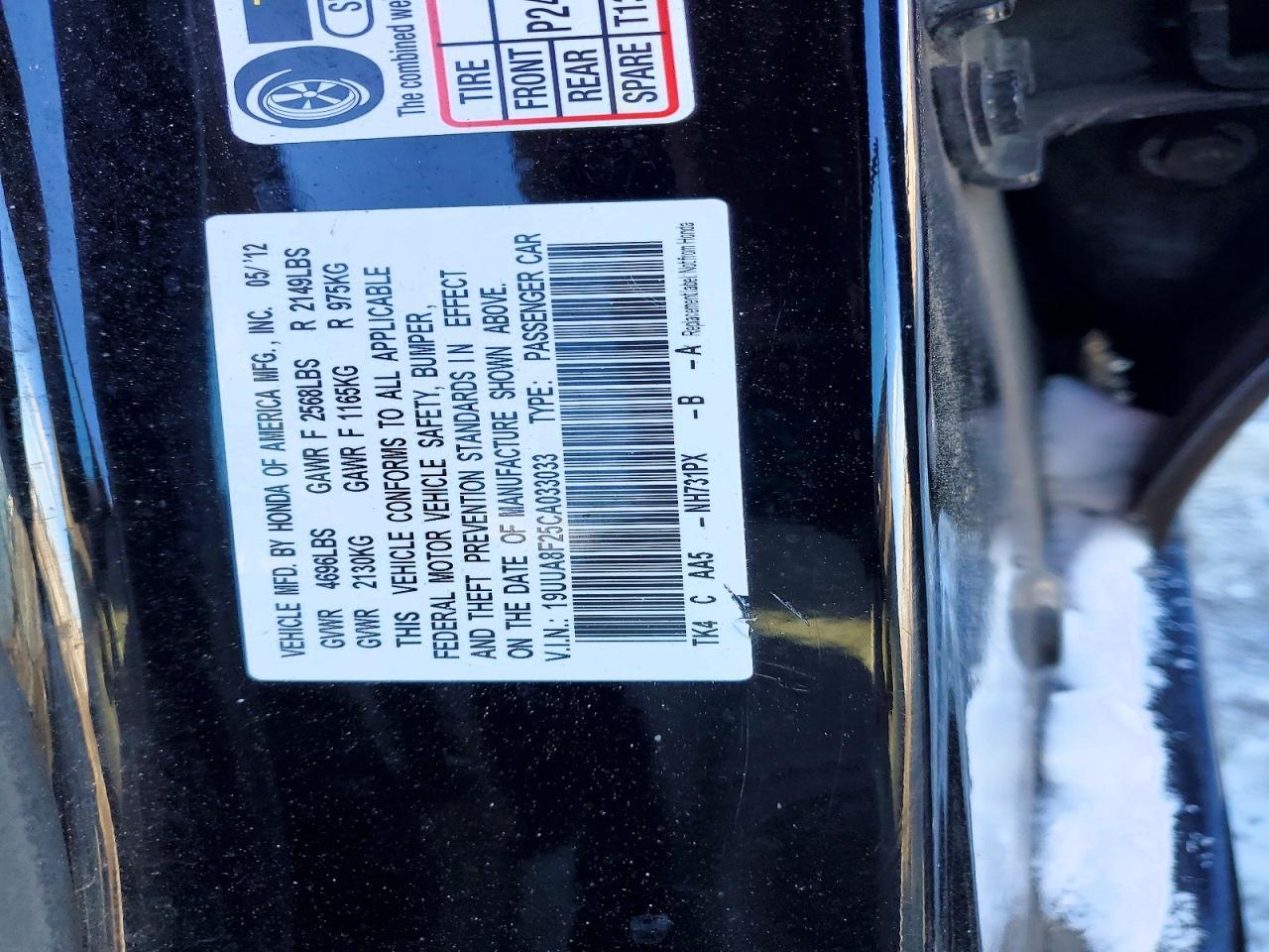 2012 ACURA TL