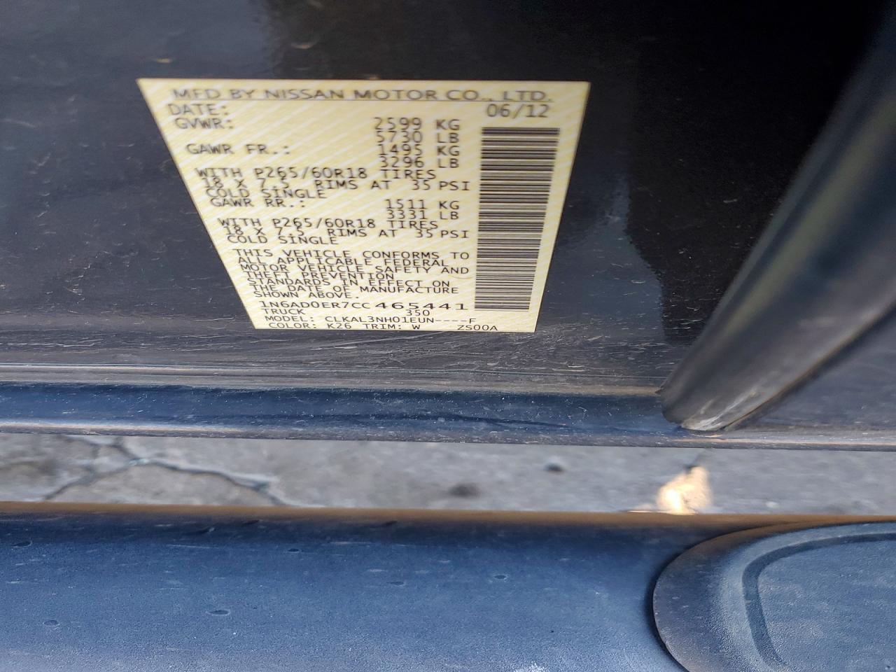 2012 NISSAN Frontier