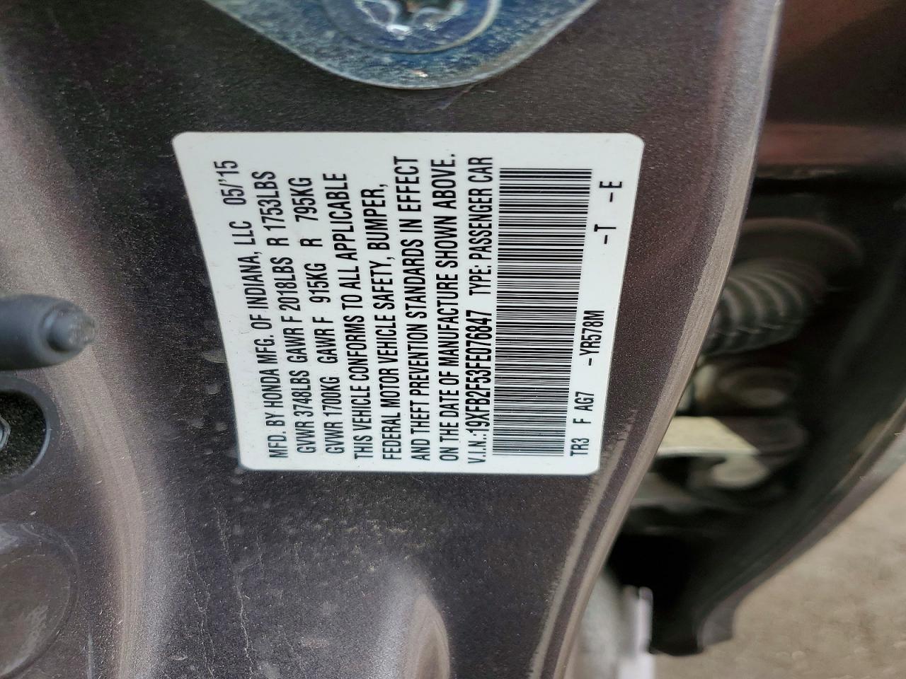 2015 HONDA CIVIC
