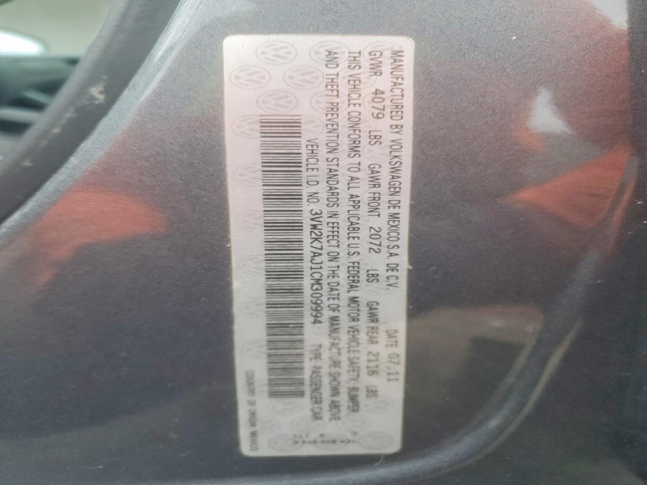 2012 VOLKSWAGEN JETTA