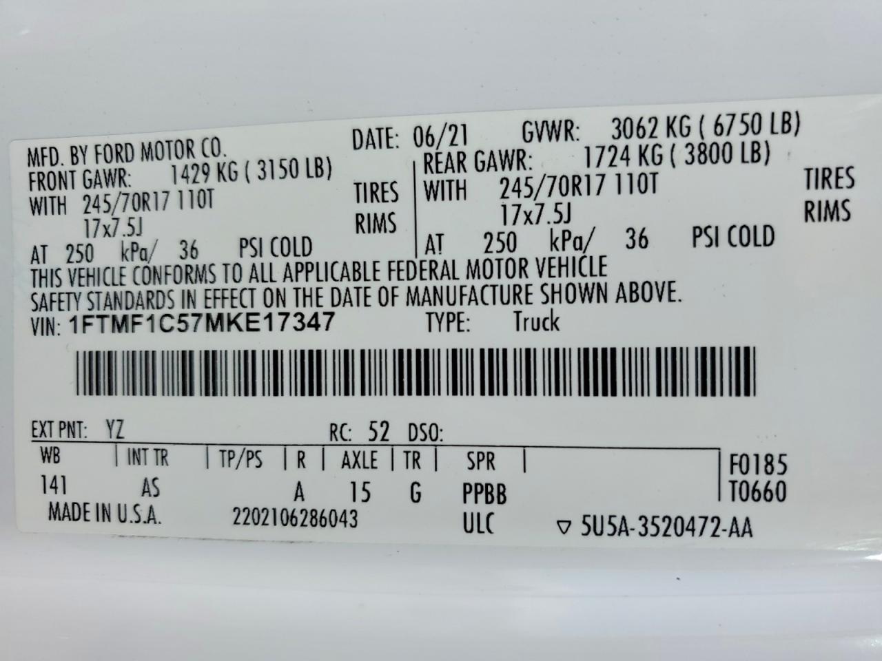2021 FORD F-150 Lightning