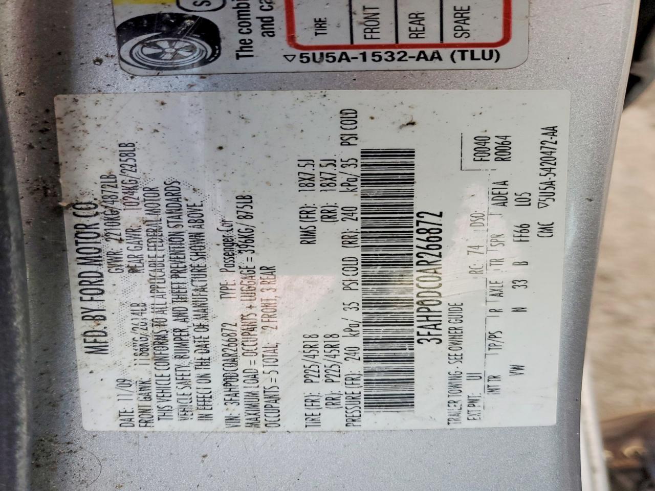 2010 FORD FUSION