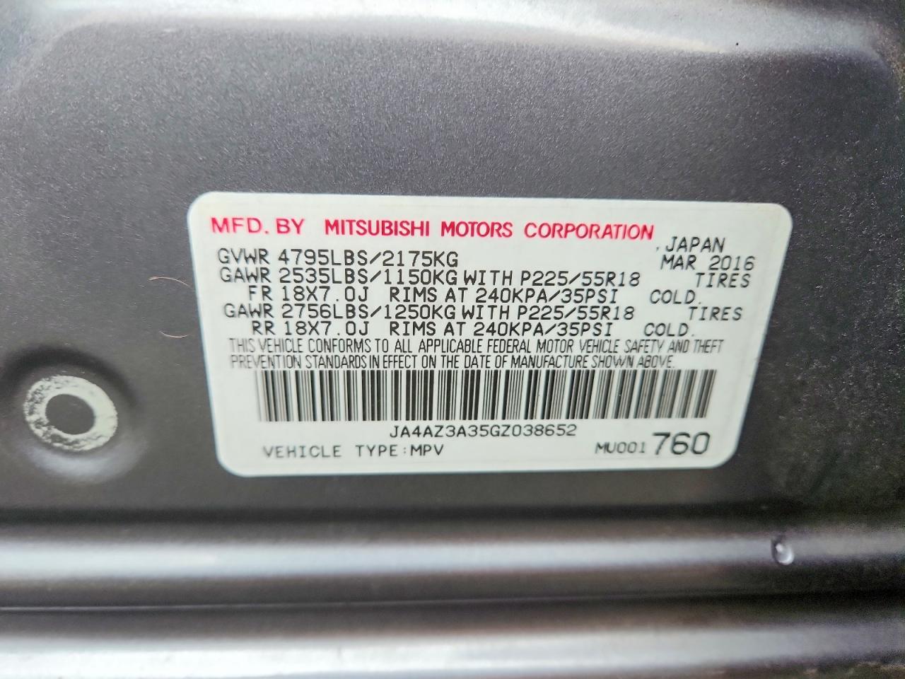 2016 MITSUBISHI outlander
